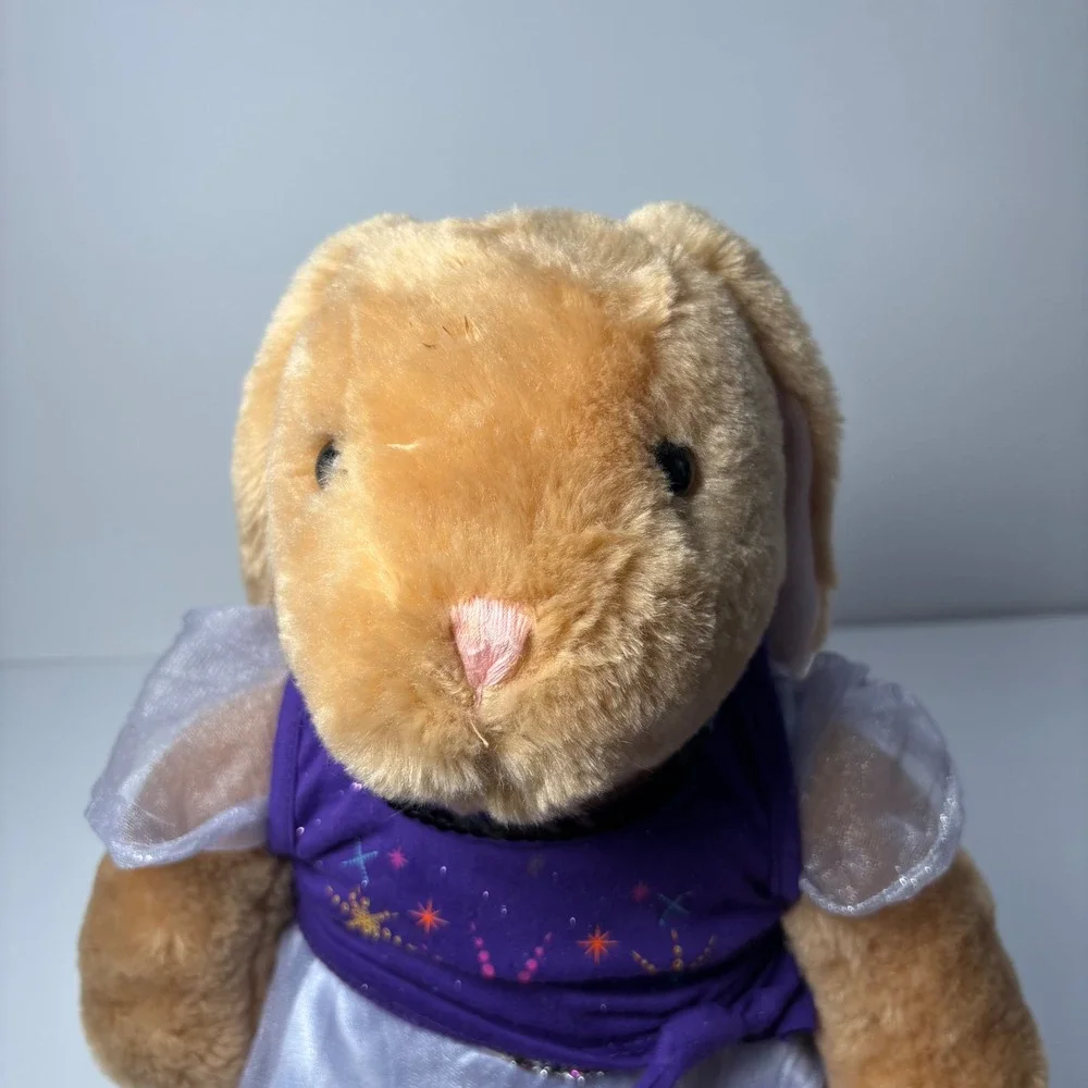 Build-A-Bear Workshop Bunny Rabbit Plush‎ in Purple Fireworks Dress Outfit Sound